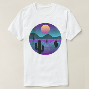 T-shirt Le "désert numérique" des cactus à vagues de va