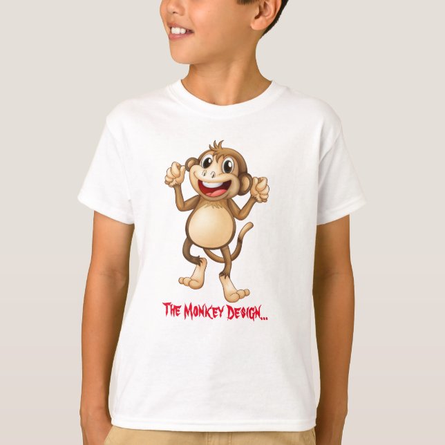 T-shirt le design de bébé singe. (Devant)