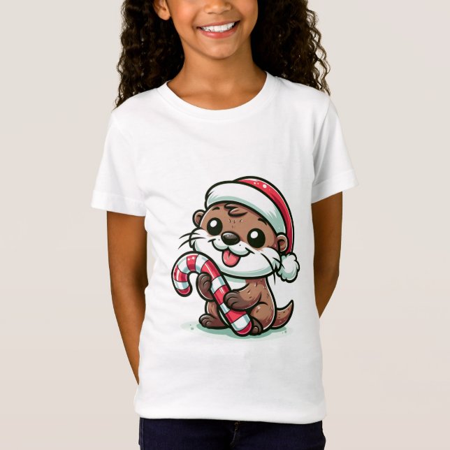 T-Shirt Le dessin de Noël Otter (Devant)