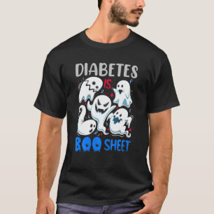 T-shirt Le Diabète Est Boite Feuille Bleu Et Grey Boos Hal