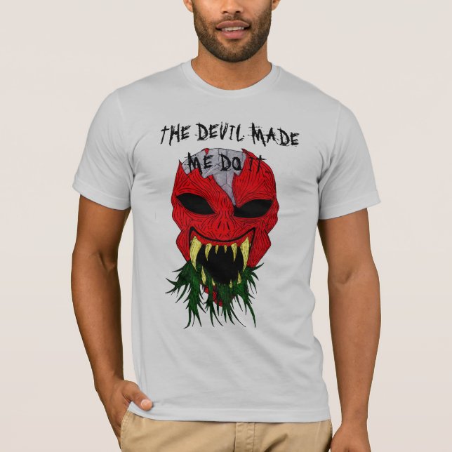 T-SHIRT LE DIABLE M'A INCITÉ À LE FAIRE PIÈCE EN T (Devant)