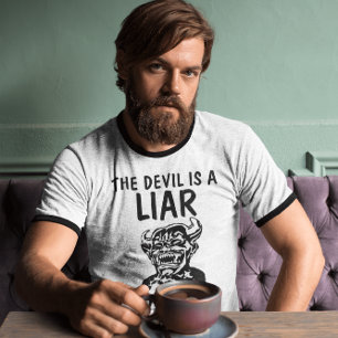 T-shirt LE DIABLE (Satan) EST UN MENSONGER, Sonneur chréti