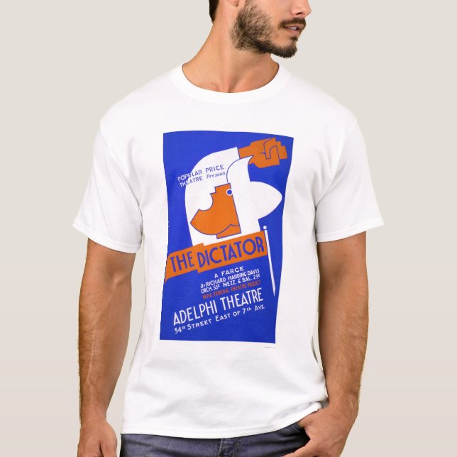 T-shirt Le dictateur Farce WPA 1940 (Devant)