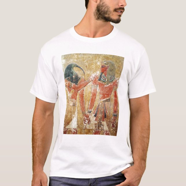 T-shirt Le dieu Thoth avec Seti I dans la tombe de Seti (Devant)