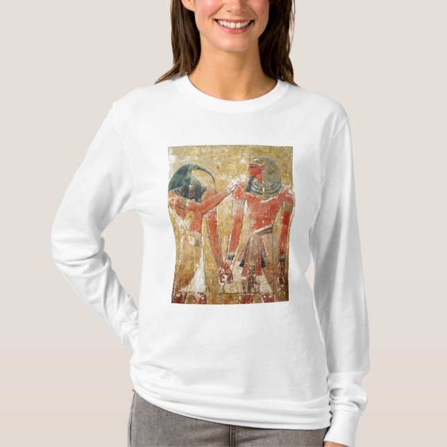 T-shirt Le dieu Thoth avec Seti I dans la tombe de Seti (Devant)