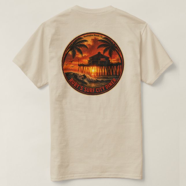 T-shirt Le diner de Ruby's Surf City  (Design dos)