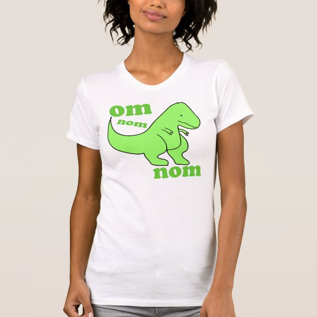 T-shirt le dinosaure de nom de nom de l'OM mange (Devant)