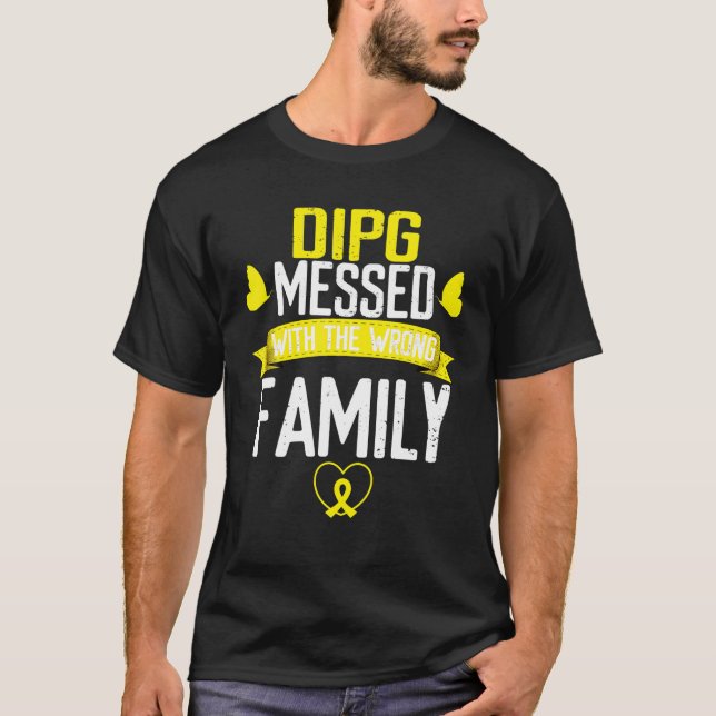T-shirt Le DIPG Glial Cancer Mess Famille incorrecte Ribbo (Devant)