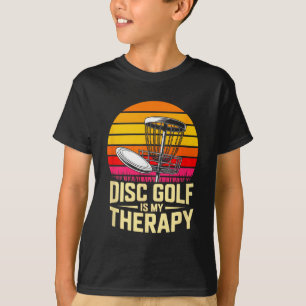 T-shirt Le Disc Golf Est Ma Thérapie Rétro Sunset Frisbee