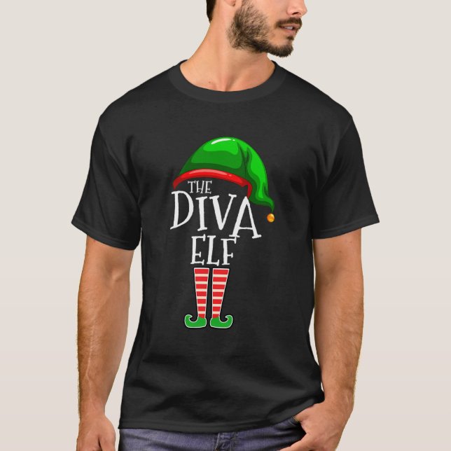 T-shirt Le Diva Elf Family Matching Group Cadeau de Noël (Devant)