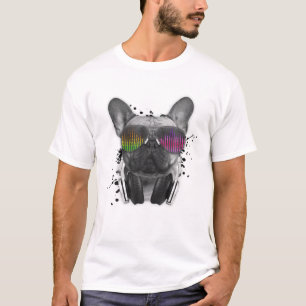 T-shirt Le DJ Cool français de Bulldog Deejay Frenchie M 