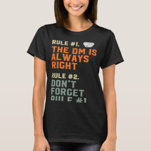 T-shirt Le DM a toujours raison D20 règles principales de