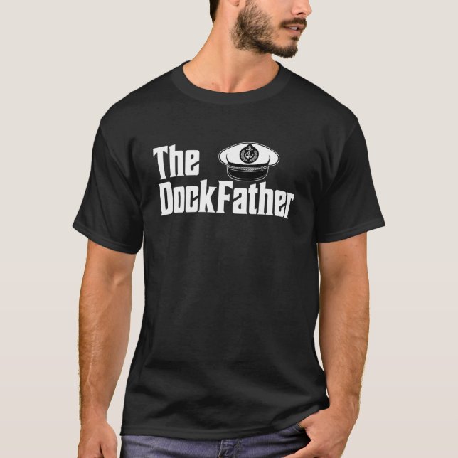 T-shirt Le Dockfather Funny Papa Capitaine Bateau Pêche B (Devant)