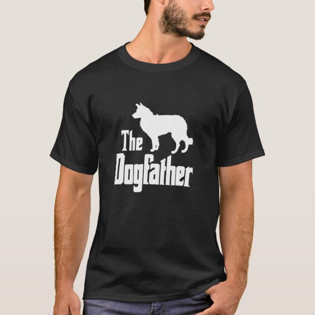 T-shirt Le Dogfather - Drôle cadeau chien, Funny Border Co (Devant)