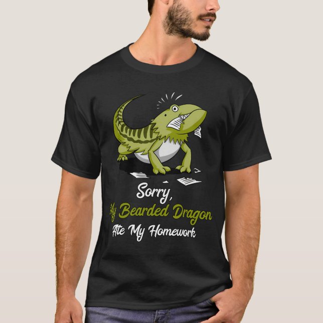 T-shirt Le Dragon Barbu a Mangé Mon Devoir (Devant)