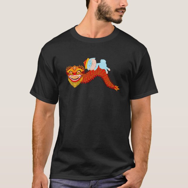 T-shirt Le Dragon Chinois Joyeux Rabbin du Nouvel An Chino (Devant)