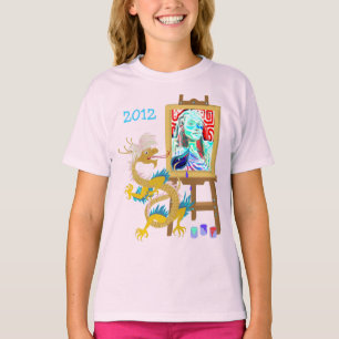 T-shirt Le dragon d'or peint votre chemise de modèle de