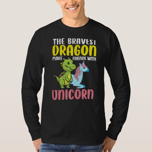 T-shirt Le Dragon le plus courageux Unicorn Créature magiq (Devant)
