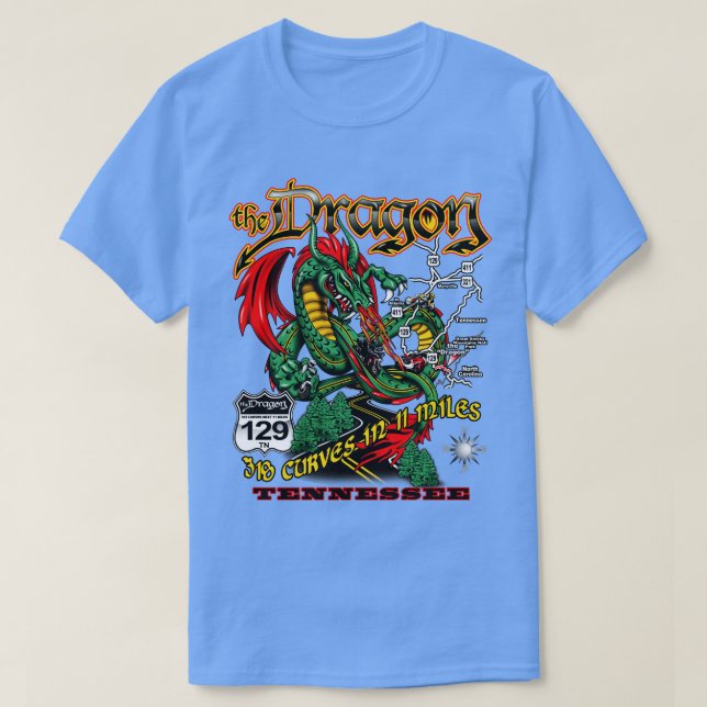 T-shirt Le Dragon North olina Tennessee (Design devant)