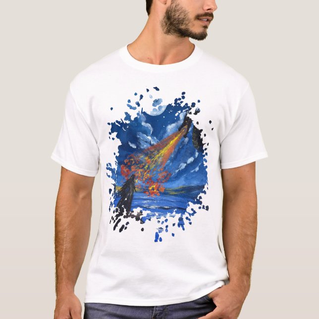 T-shirt Le dragon - Œuvre d'art faite main  (Devant)