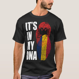 T-shirt Le Drapeau ADN Du Tchadien Et De L'Albanais Mélang
