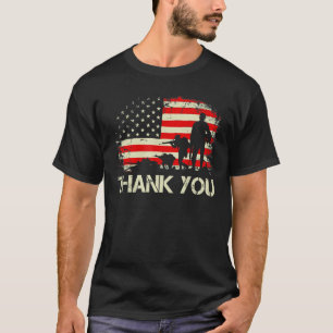T-shirt Le drapeau américain chemise les vétérans du Merci