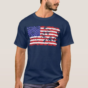 T-shirt Le drapeau américain dans un Motif en détresse