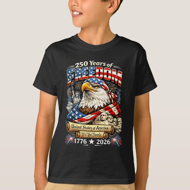 T-shirt Le drapeau américain du peuple 250 ans de fierté p (Devant)