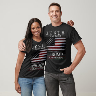 T-shirt Le drapeau américain Jésus est mon Sauveur Trump P