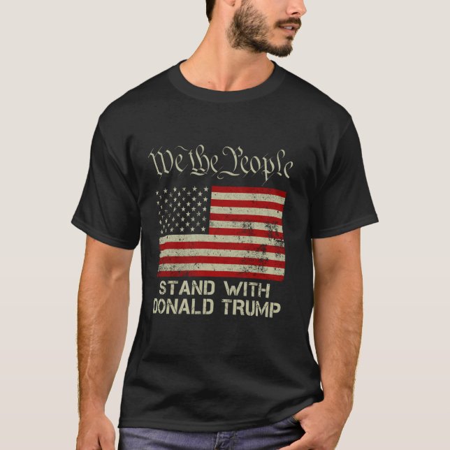 T-shirt Le Drapeau Américain Nous Le Peuple Avec Donald Tr (Devant)