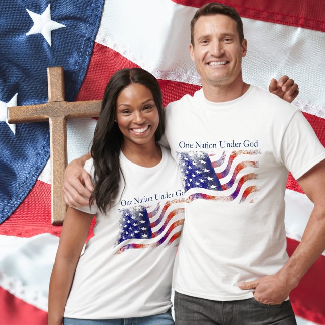 T-shirt Le drapeau américain, une nation sous Dieu (American Flag, One Nation Under God T-Shirt - Men's and Women's Sizes)