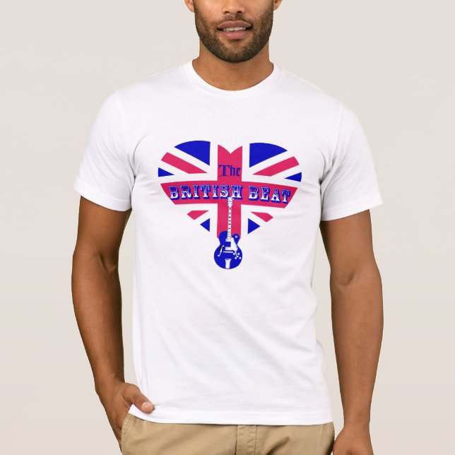T-shirt Le drapeau britannique Coeur & Guitare (Devant)