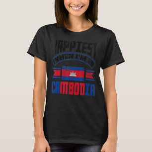 T-shirt Le Drapeau Cambodgien Est Le Plus Heureux Quand Je