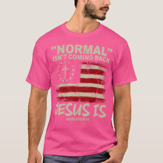 T-shirt Le Drapeau Chrétien Américain Normal Ne Revient Pa