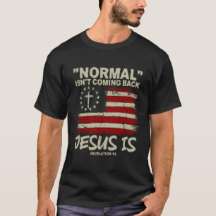 T-shirt Le Drapeau Chrétien Américain Normal Ne Revient Pa