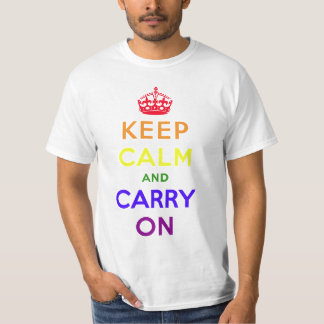 T-shirt Le drapeau d'arc-en-ciel gardent le calme et