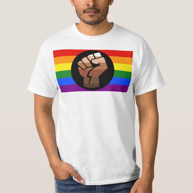 T-shirt Le drapeau de couleur des personnes queer de Slipp (Devant)