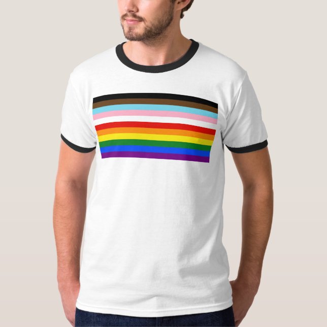 T-shirt Le drapeau de fierté à onze bandes de SlipperyJoe' (Devant)
