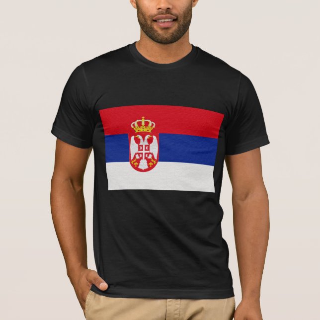 T-shirt Le drapeau de la Serbie (Devant)