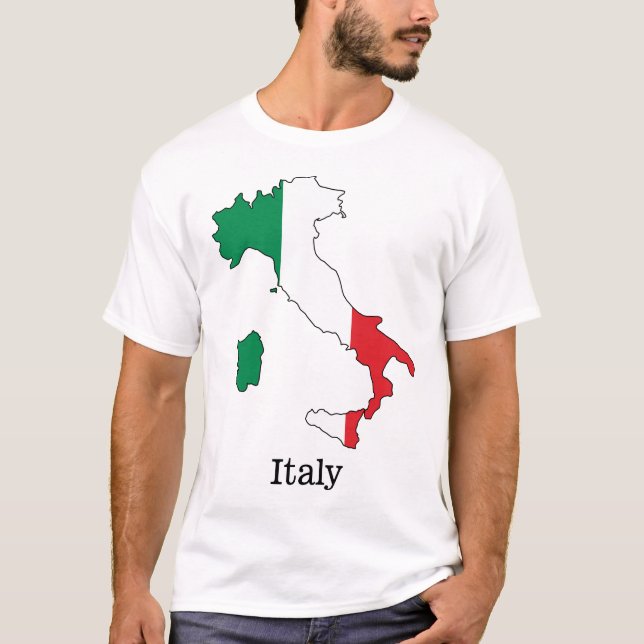 T-shirt Le Drapeau de l'Italie dans sa carte - Collection  (Devant)