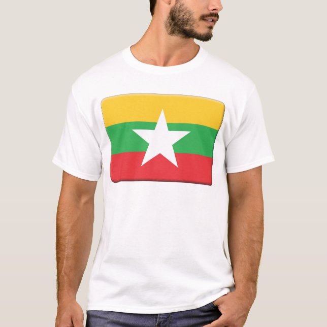 T-shirt Le drapeau de Myanmar PERSONNALISENT (Devant)