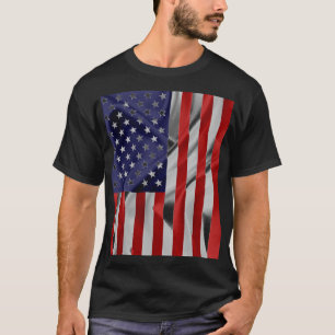 T-shirt Le drapeau des États-Unis d'Amérique Noir