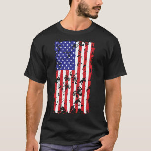 T-shirt Le drapeau des Etats-Unis en Motif en détresse