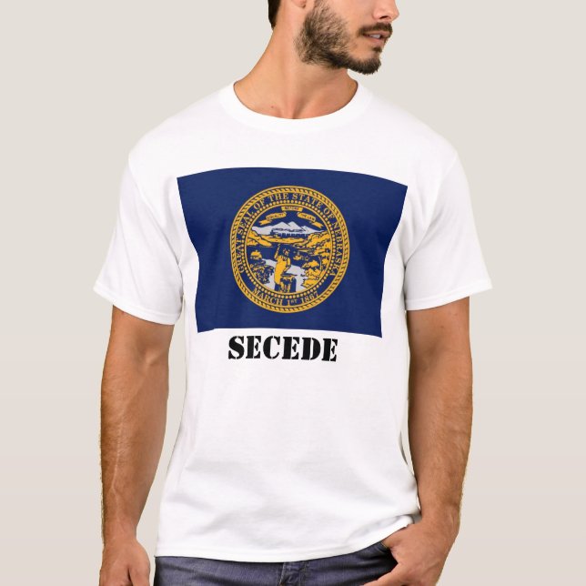 T-shirt le drapeau d'état du Nébraska, FONT CÉCESSION (Devant)