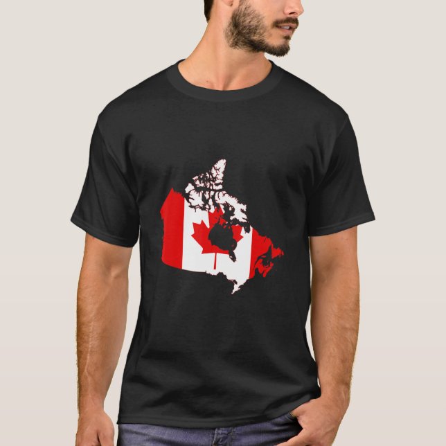 T-shirt Le drapeau du Canada délimite le Canada (Devant)