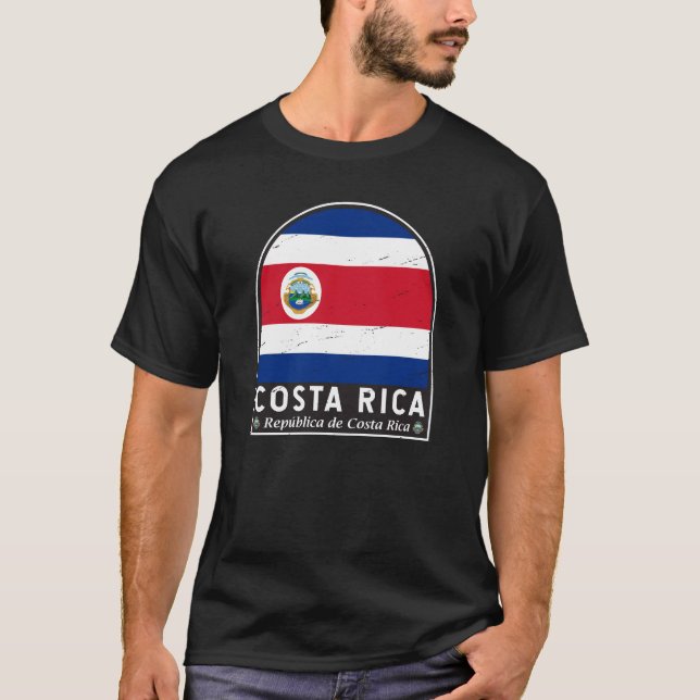 T-shirt Le drapeau du Costa Rica Emblem Vintage (Devant)