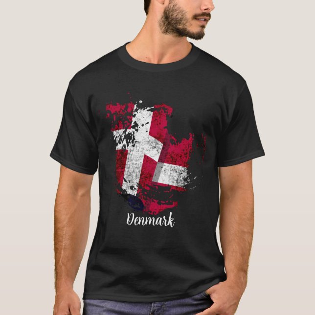 T-shirt le drapeau du Danemark (Devant)