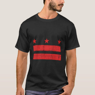 T-shirt Le Drapeau Du District De Columbia Déchiré - Laver