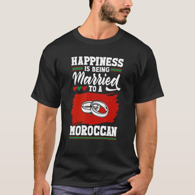 T-shirt Le Drapeau Du Maroc Est Marié À Un Moroc (Devant)