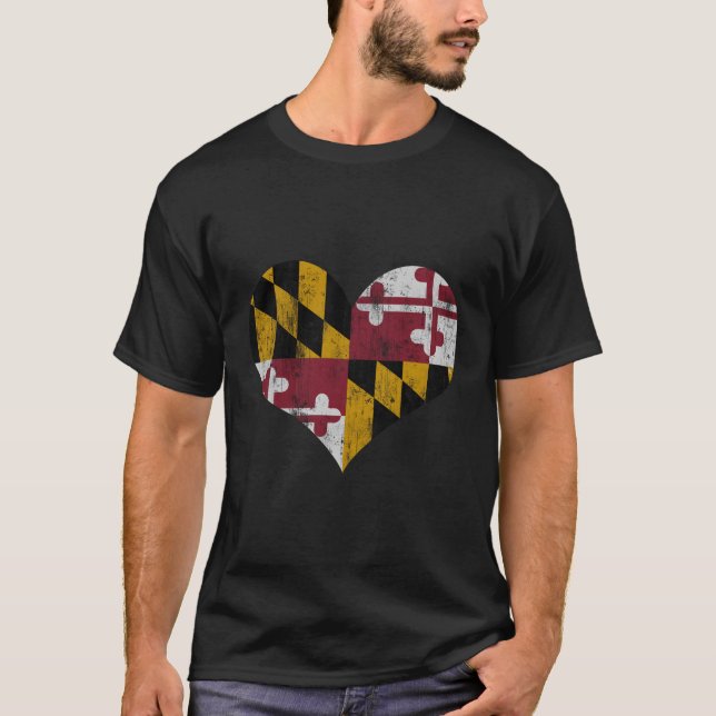 T-shirt Le Drapeau Du Maryland (Devant)